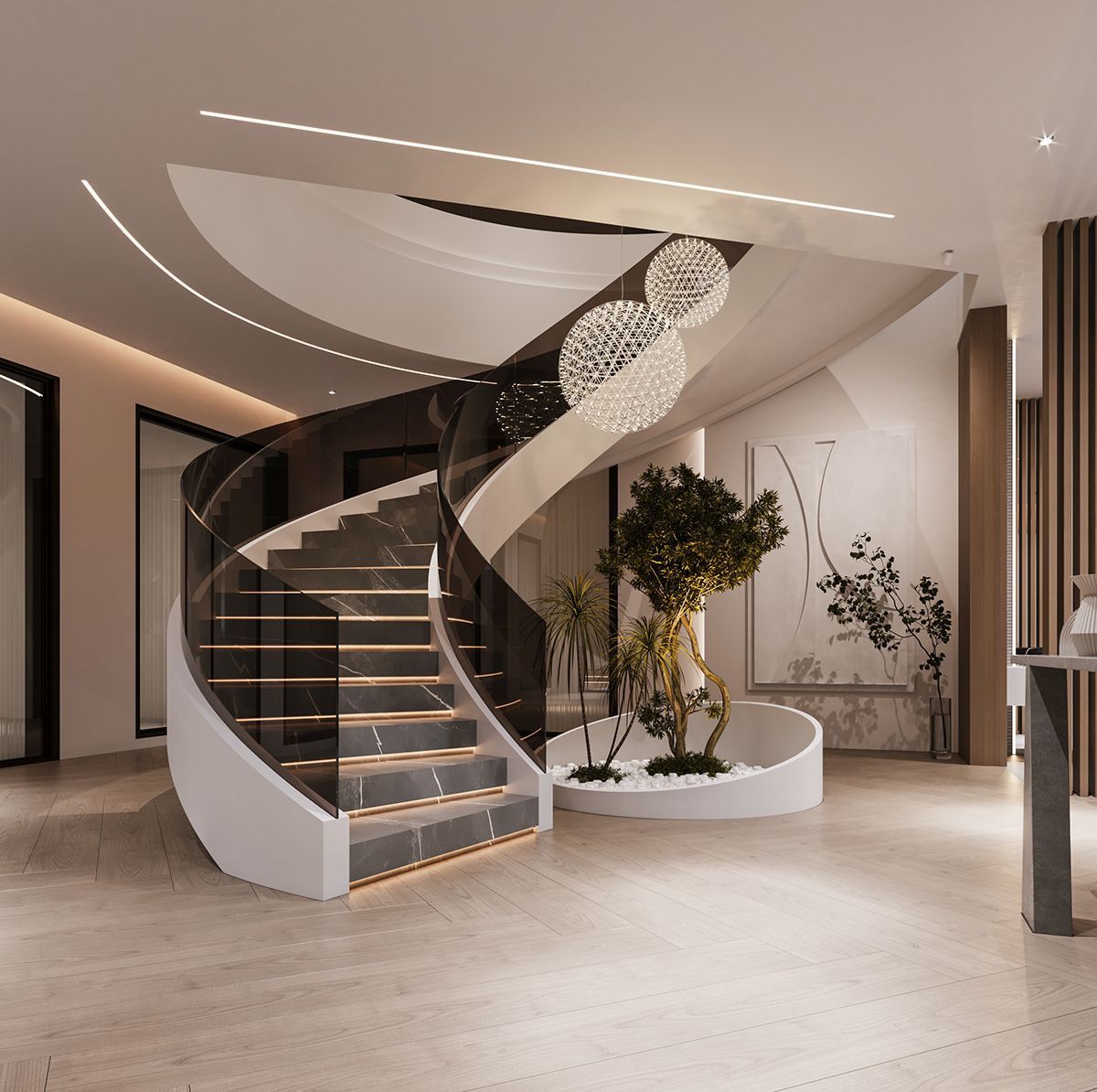 Private Villas Stair Railing — Laser